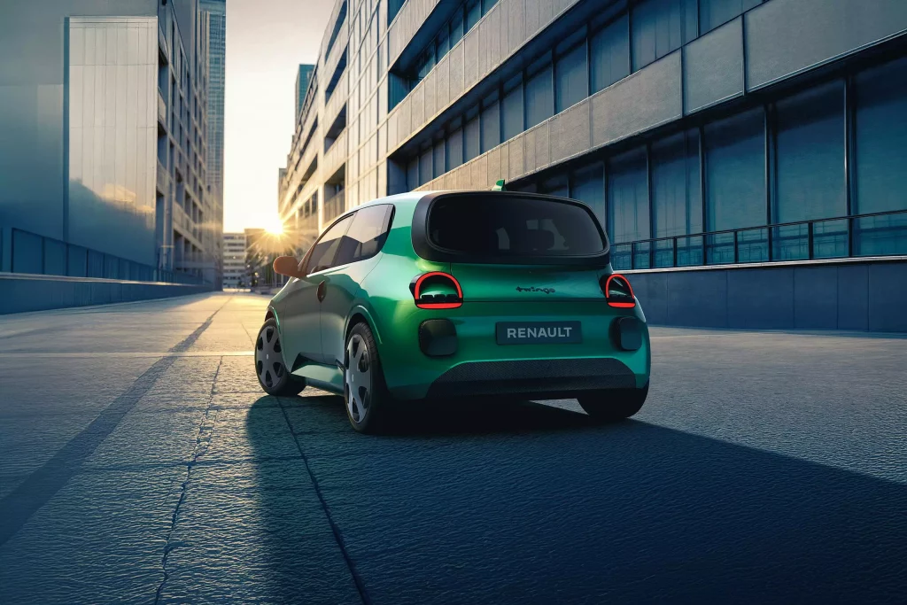 Renault Twingo E-Tech electric nieuw achterkant, Stam Renault