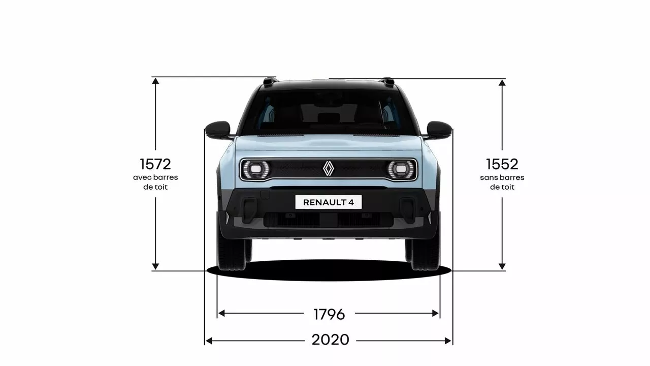 renault 4 afmetingen voorkant