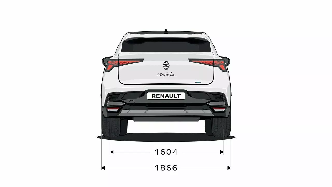 afmetingen Renault Rafale achterkant