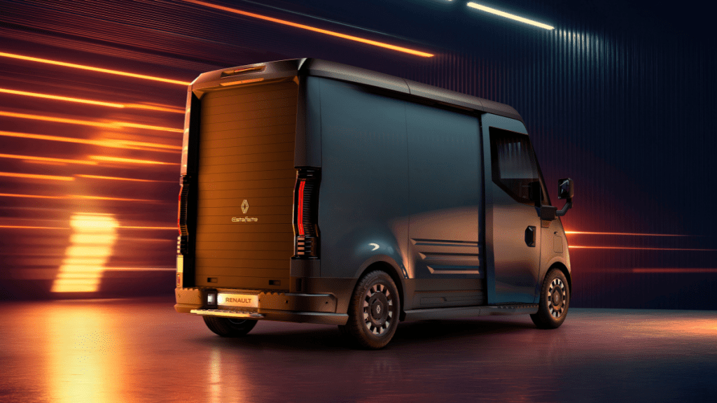 Renault Estafette E-Tech electric nieuw achterkant, Stam Renault